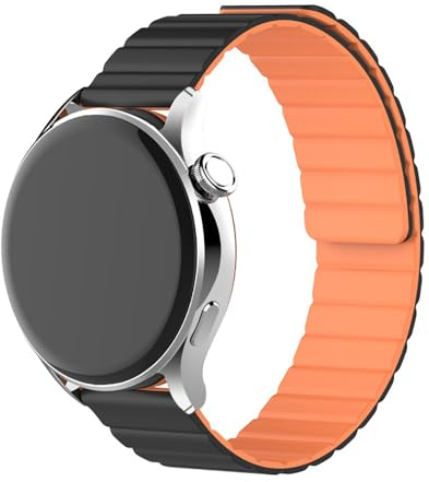 FiiMoo 20MM Correas Compatibles con Huawei Watch GT 3 42mm/GT 3 Pro 43mm/Watch Fit 2, Silicona Ajustable Fuerte Cierre Magnético Pulsera, Correa Repuesto para Honor Watch Magic 2 42mm-Color Naranja