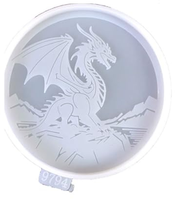 ROYALEAD Silicone Dragon Coaster Molds Epoxy Resin Casting and Crafting Moulds Reusable Cup Mat Mold for Home Office