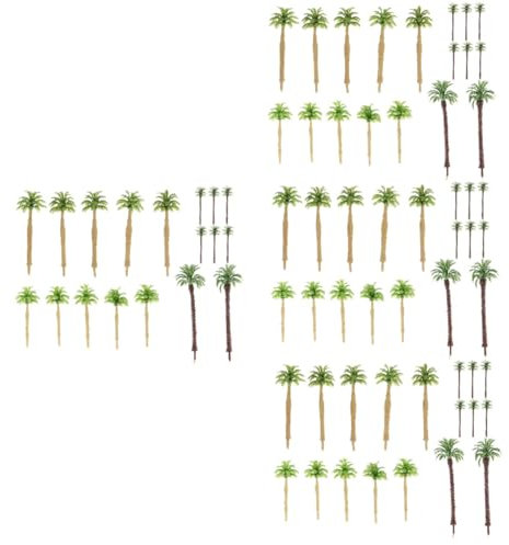Toyvian 68pièces Mini Arbres Tropicaux Artificiels Mini Plantes Palmier pour Paysages Et Bricolage Accessoires De Décoration Sandbox