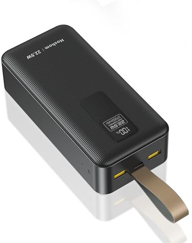 Hoshom Power Bank 27000mAh,22.5W Power bank Fast Charging,PD3.0 QC4.0 Portable Charger Battery Pack With LED Display 3 Outputs&USB-C in/output for Phone (Black, 27000mAh Fast Charging)