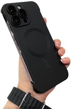 Phone Case, Ultra Thin Phone Case, Borderless Ultra-Thin Magnetic Phone Case, Frameless Matte Pc Ultra Thin for iPhone 15/14/13/12/11 Series (Black,For13)