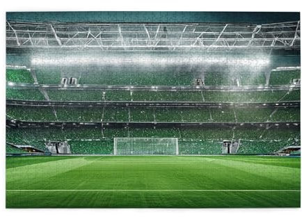 Stadium Football Satdium Field Light Night Printed Picture Personalized Wooden Puzzle 1000 Piece,Interesting Jigsaw Puzzles for Adults and Families Kids, Landscape Animal Puzzle