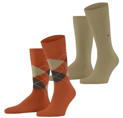 Burlington Herren Socken Everyday Mix Multipack M So Baumwolle gemustert 2 Paar, Orange Pumpkin 8364, 40-46