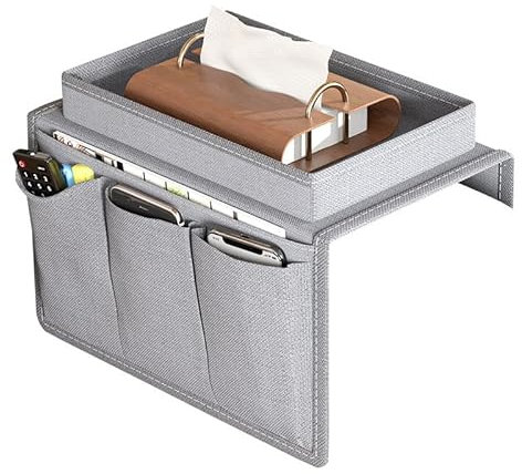 Table Basse avec Rangement TV Support De Télécommande Et Plateau De Chevet Grande Taille Table D Appoint Gris