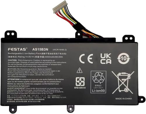 AS15B3N Batterie Compatible avec Acer Predator 15 G9-591 G9-592 G9-593 G9-592G Predator 17 G5-793 G9-791 G9-792 G9-793 G9-791G G9-792G 17X GX-791 GX-792 21X GX21-71 Series Ordinateur PC Portable