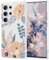 Pepmune Cover Trasparente per Samsung Galaxy S23 Ultra Custodia Floreale Motivo Protettiva Antiurto Case Sottile Anti Ingiallimento Cover per Samsung Galaxy S23 Ultra Rosa