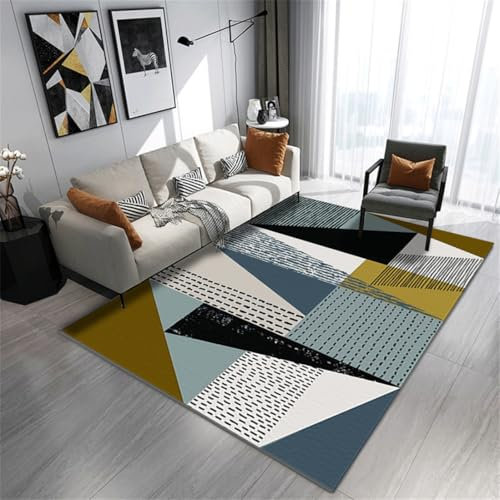 RUGMRZ Teppich Auslegware 160X230Cm Läufer Schlafzimmer 3 Farben Wohnzimmer Weich Balkondeko Moderne Minimalistische Geometrische Anti Rutsch