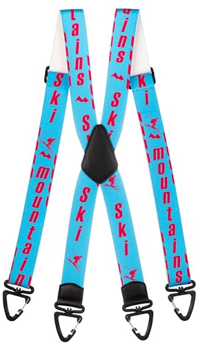 Olata Skihosen-Hosenträger in X/Y-Form, Ski mit Plastikkarabinern | Skihosenträger für Kinder, Jugendliche und Erwachsene mit Kunststoffkarabinern und verstellbarem Elastikband.
