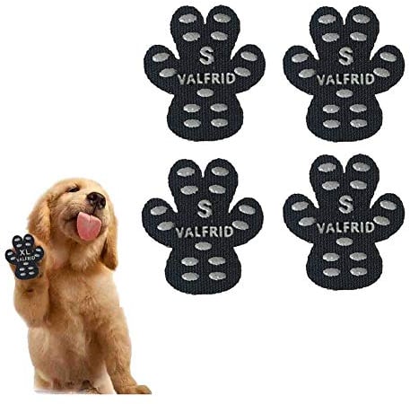 VALFRID Anti-Rutsch Pfotenschutz für Hunde 24 Stücke,Selbstklebende Silikon-Gel Beständig rutschfest Traktion Hund Schuhe Hundeschuhe Hundesocken Ersetzen S