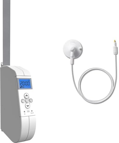WIR elektronik, eWickler Comfort, eW920-m, elektrischer Gurtwickler für 15mm Gurtband + WIR elektronik Sonnen/Dämmerungssensor, 1 m, weiß