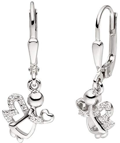 Jobo Damen-Ohrhänger Engel aus 925 Sterling Silber mit 24 Zirkonia