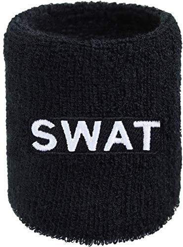 SWAT Schweissband Gaming Stickerei Zocker Paintball Schweißband E-Sports Bestickt & Absorbierendes Frottee Polizei Wristband Gamer Geschenk Schweiß-Armband
