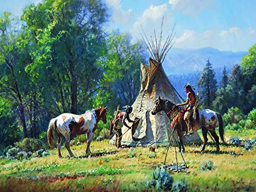 YJFGH Puzzle 1000 Teile Kinderpuzzle Spiele,Indianer-Primitiven-Reiten Retro Puzzles des Für Erwachsene Lernspielzeug-Spiel Der Kinder,Spielzeug Geschenk für Mädchen Jungen
