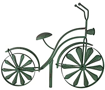 Sesua Metall Gartenstab Fahrrad grün Shabby 160 cm Gartenstecker Vintage