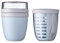 Mepal | Fruit Pack Ellipse | Fruitpot und Lunchpot | Ideal für Obst und Gemüse unterwegs | Obstbox mit Gabel & Sieb | Meal Prep Box mit Deckel | Nordic Blue