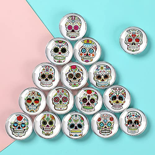 Cosylove Kühlschrankmagnete, Kristallglas, Totenkopf-Muster, Kühlschrankmagnete für Büroschränke, Whiteboards, Fotos, dekorative Magnete, 16 Stück