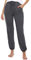 Nieery Pyjamahose Damen Baumwolle Schlafanzughose Lang Jogginghose Sporthose Sweatpants Freizeithose Hausanzug Nachtwäsche Dunkelgrau S