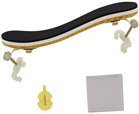 Rayzm Violin Schulterstütze für 3/4 & 4/4 Violinen, zusammenklappbare und verstellbare Gummifüße, massives Ahornholz mit bequemer Schaumstoffpolsterung