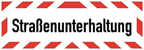 Aufkleber Warn Hinweis Straßenunterhaltung Warnung Schild Folie selbstklebend | Größen wählbar Made in Germany, Größe: 45x15 cm