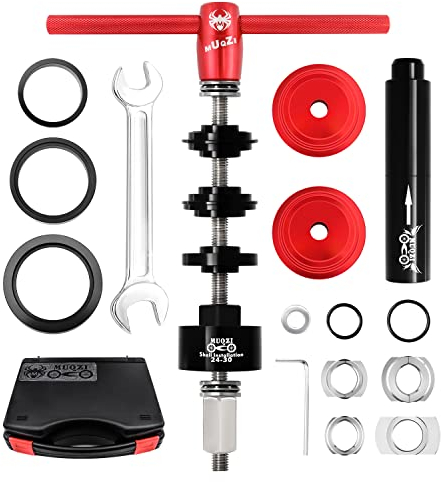 MUQZI Bottom Bracket Bearing Install Removal and Headset Press-in Tool MTB Road Bike Multifunction Tools Kit for BB86 BB30 BB92 PF30, Red