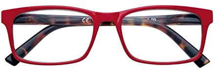 Zippo® -Lesebrille, hergestellt mit einem Weichleitungsrahmen, ideal für Männer und Frauen, Diopter +2,00, rote Farbe, Demi -Stangen