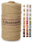 Likeecords Makramee Garn Geflochten 3mm x 100m,100% Natürliches Baumwollschnur Makramee-Schnur, Makramee-Seil, Bunte Bastelkordel aus Baumwolle für Taschen, Wandbehänge, Pflanzenaufhänger (Khaki)