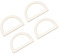 sourcing map 4Stk. 120mm Handtasche Griff Plastik D-Form Geldbörse Handgriff Ersatz DIY Strandtasche Strohsack beige
