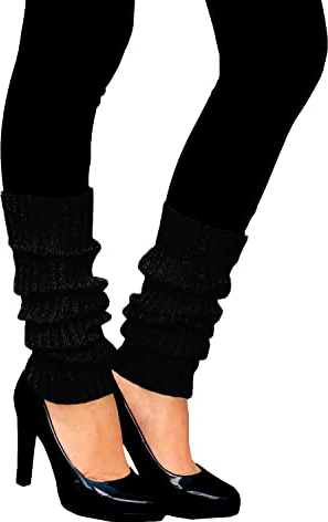 Oblique Unique® Sexy Damen Bein Stulpen Strümpfe für 80er Jahre 80s Motto Party Fasching Karneval Tanzen Aerobic Kostüm Accessoires (Schwarz)