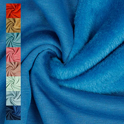 VmG-Store Polar Fleece Stoff Meterware Alpenfleece 21 Farben Fleecestoff zum Nähen mit Antipilling 150cm Breite (003 I Petrol)