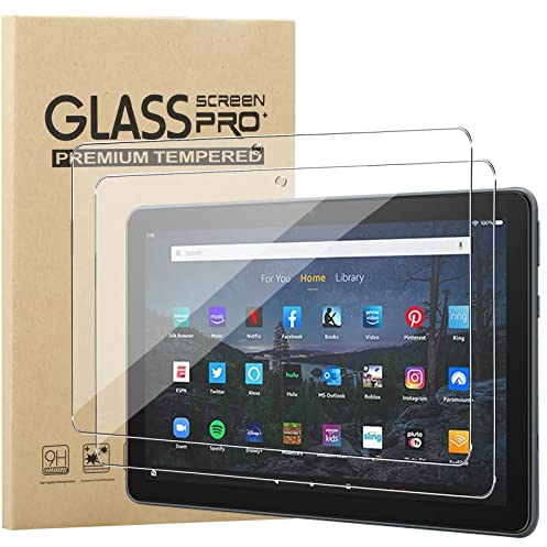 Schutzfolie für Fire HD 10/10 Plus/10 Kids/10 Kids Pro 10.1 Zoll, KUSINHOKA 2Stück 9H Anti-Kratzen Gehärtetem Schutzglas Hülle Freundllich Anti-Öl Anti-Bläschen Hohe Empfindlichkeit Displayschutzfolie