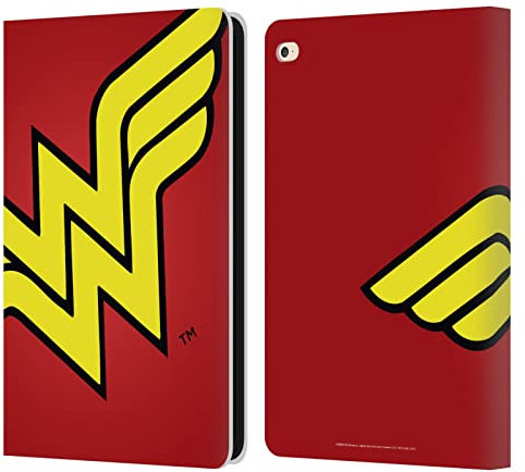 Head Case Designs Licenciado Oficialmente Wonder Woman DC Comics Oversized Logotipos Carcasa de Cuero Tipo Libro Compatible con Apple iPad Air 2 (2014)