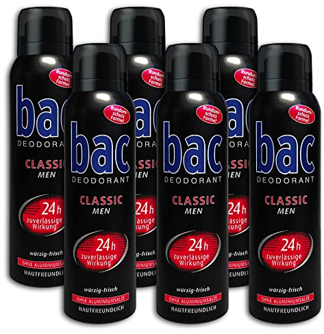 6 er Pack bac Classic Deo Derodorant Deospray 6 x 150 ml