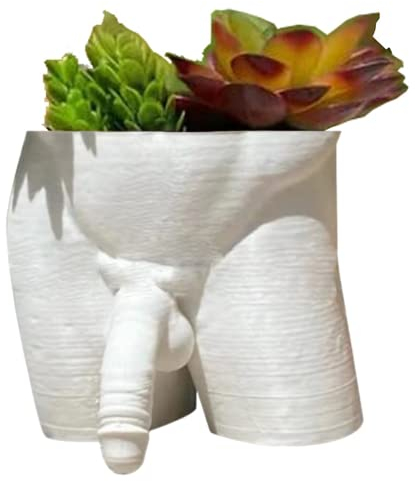 Body Form Pflanze Vase einzigartige Pflanzer Penis Vase Dekor lustige männliche Körper Pflanzer Penis Pflanzer Blume Pot Hausgarten Dekor Weiß