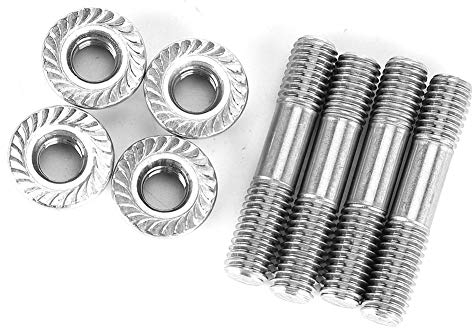 Yosoo Health Gear Kit Bulloni Prigionieri Collettore di Scarico, Dadi Prigionieri di Scarico Auto M8x1.25 42mm/1.65in T25 T28 Prigionieri e Dadi Collettore di Scarico