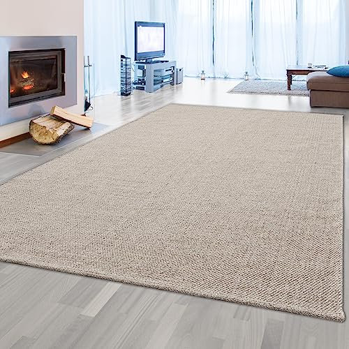 Teppich-Traum Teppich Wohnzimmer luxuriös Wollteppich Uni Flur Korridor langlebig beige, 200 x 290 cm