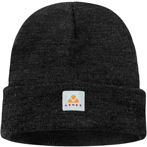 ATNKE Strick Beanie Mütze Dehnbar Weich Warm Täglich Winter Mützen mit Manschetten für Herren und Damen Geschenke/Dark Grey