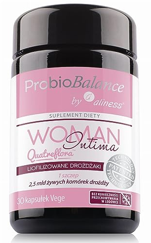 ProbioBALANCE by Aliness - Woman Intima Quatreflora - Gefriergetrocknete Hefe - 1 Stamm mit 2,5 Milliarden lebenden Hefezellen - Nahrungsergänzungsmittel - 30 kapseln