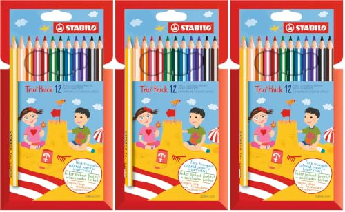 STABILO - Dreikant-Buntstift - Trio dick - 3x 12er Pack