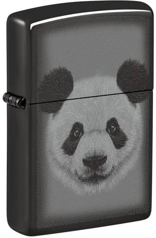 Zippo Sturmfeuerzeug - Panda, High Polish Black, Photo Image - Nachfüllbar - Wiederverwendbar - Windfestes Design - Geschenkbox - Made in USA