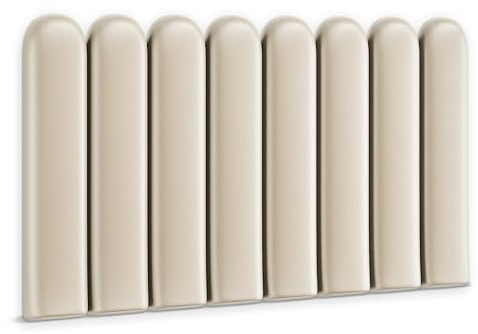 Muralo - Wandkissen aus Kunstleder Kopfteil-Bett Wandpolster Bettkopfteil Gepolstert Polster-Paneel Kopfenden für Wohnzimmer, Schlafzimmer (Creme, 30 cm x 80 cm)