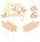 mciskin Gold Pink Happy 2nd Birthday Candles,Butterfly Cake Decorations,Gold Pink Number 2 Candle for Cake Toppers Girls,Glitter Butterfly Topper for Girls' 2nd Birthday Decorations