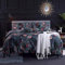 Michorinee Housse de Couette 240 x 260 Bleu Nuit - Parure de Lit Motif Fleurie Rose avec Fermeture Éclair - Linge de Lit Réversible 2 Personnes Adulte avec 2 Taies d'oreiller 65x65 cm