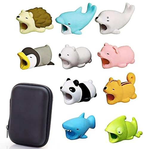 11 Pack Cute Animal Cable Protector Cartoon Design for Smartphone Charger and Data Cables Durable and Fun Accessory to Protect Your Cables from Damage
