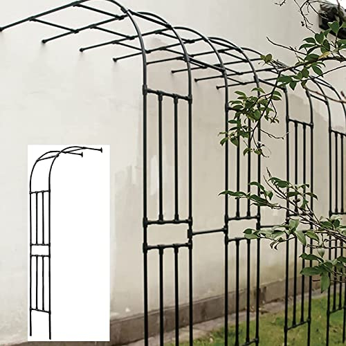 Halber Gartenbogen, halber Rosenbogen, großer Bogen, Rosengartenlaube, Spalier, Torbogen, wetterfest, Gartenbogen, Lauben, Gartenpavillon für Kletterpflanzen, Unterstützung für Torbogen, Schwarz, 0,