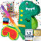 Pinata décoration de fête à remplir de bonbons pour anniversaire enfant mariage fête (Dino + baguette & masque pour les yeux)