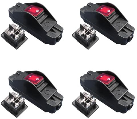 Lckiioy 4X 30A 220V JR-617 Wasserdichter Mittlerer Schalter Leitung Schalter Flache Runde Leitung Silber Doppelter Staubdichter Schalter