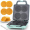 Baker's Friend Pizzelle Maker eléctrica, 4 x 3.5 pulgadas, galletas de gofre para hornear Navidad, hierro Stroopwafel, máquina para hacer galletas con patrón, máquina de gofres fina, color aguamarina