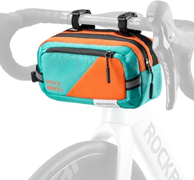 ROCKBROS Bike Handlebar Bag Large Capacity Bicycle Handle Bar Bag Quick Release Bike Front Bag Bike bag with Shoulder Strap Cycling Accessories for Men Women