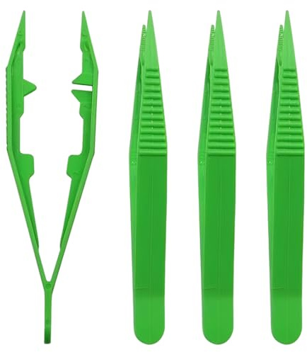 XUKZIMA Pinzette in plastica per l'alimentazione di rettili, 10 cm, pinzette in plastica per l'alimentazione di rettili, per serpenti, lucertole, tartarughe, gechi, bambini, perline, fai da te, fai da