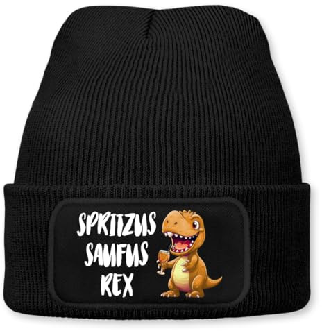 Prozente Momente Spritzus Saufus Rex - Beanie | Strickmütze | Wollmütze | Beanie mit Druck | lustige Sprüche | Apres-Ski | Winter